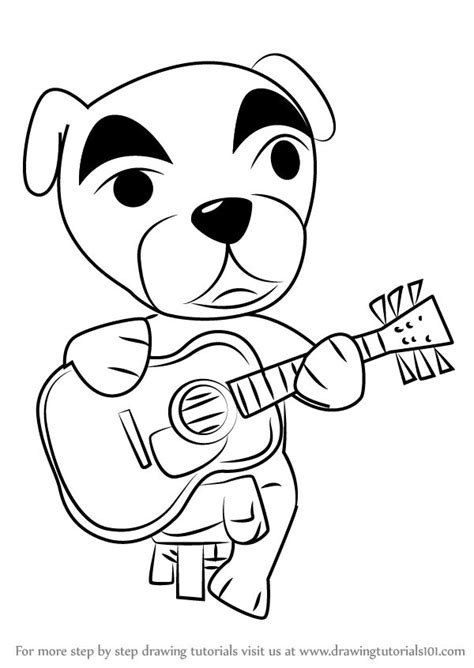 Step by Step How to Draw Totakeke K.K. Slider from Animal Crossing