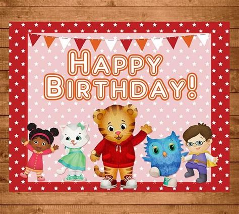 daniel tiger printable happy birthday sign click add to cart now to add these fabulously