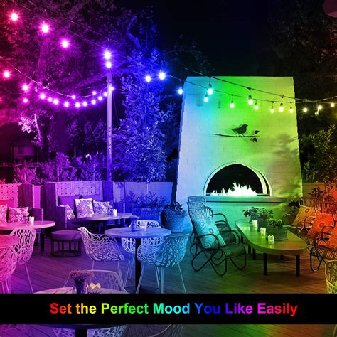 Rgb Cafe Led String Lights With 16 S14 Shatterproof Edison Bulbs