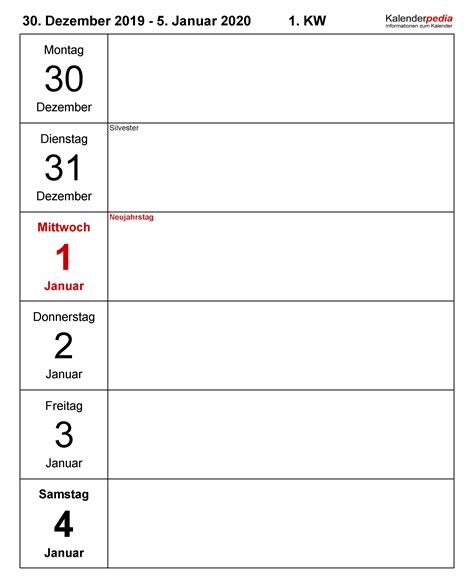 Vorlagen für wochen raporte / wochenkalender 2020 als pdf vorlagen zum ausdrucken : Vorlagen Für Wochen Raporte - mattandkathy913