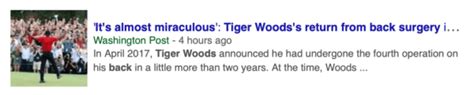 Tiger Woods Stunning Comeback After Lumbar Spinal Fusion Surgery