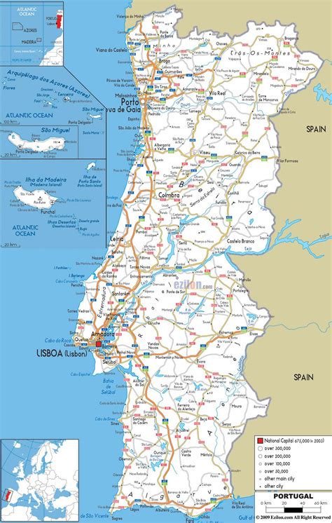 Portugal cidades mapa - Mapa de Portugal cidades (Sul da ...