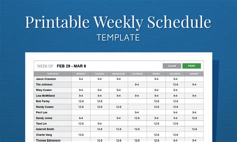 Free Monthly Employee Work Schedule Template Excel ...