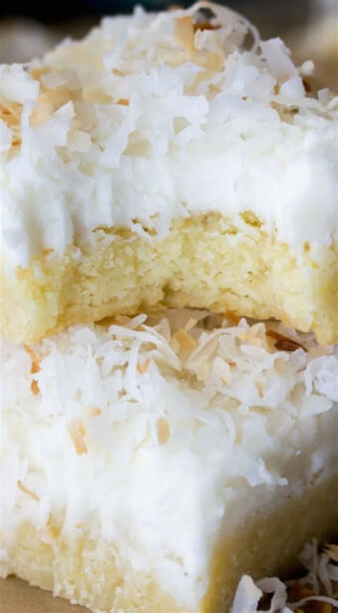 Coconut Cream Bars Buttery Cookie Bars Topped With A Light Coconut