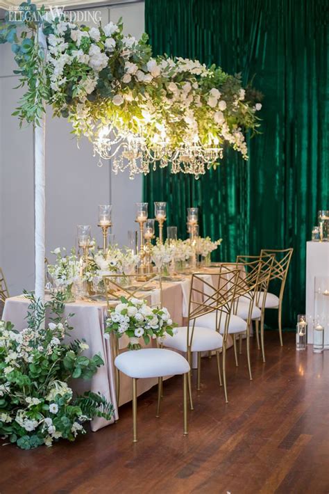 Magical Wedding Table Setting Hanging Greenery Chandelier Wedding