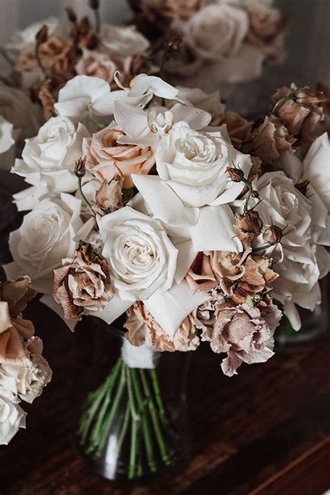 Bouquet Wedding Toffee Nude Latte Roses Orchid White Rose Wedding
