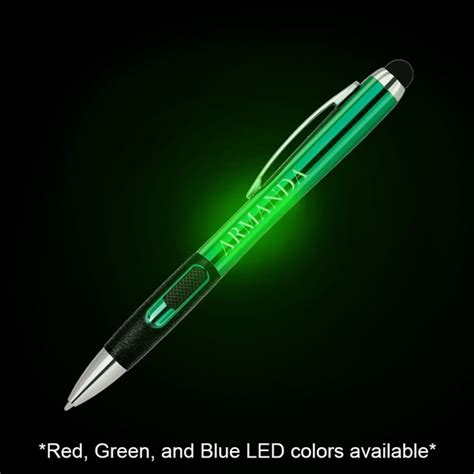 Colored Light Up Logo Led Ballpoint Pen W Stylus Item 3648b 003