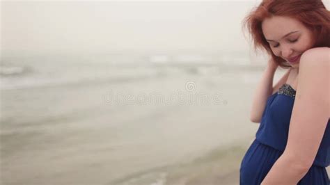 Redhead Pregnant Girl Stroking Her Belly Stock Video Video Of Life
