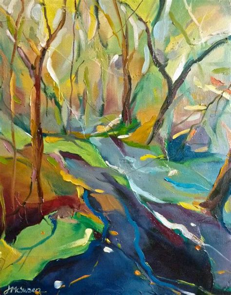 Topple 11x14 Abstract Forest Scene In Autumn Etsy Painting