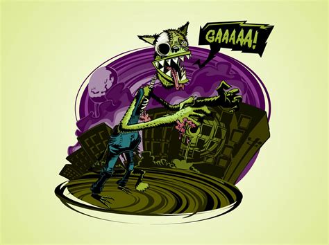 Cartoon Zombie Wolf Vector Art & Graphics | freevector.com