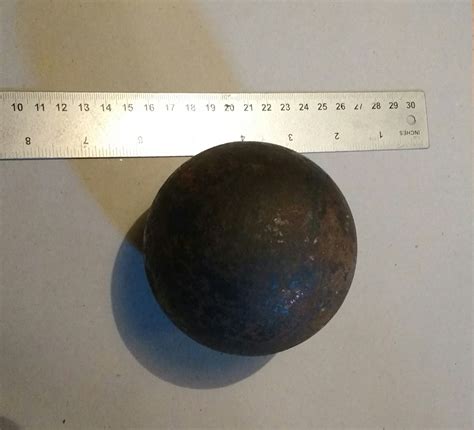 Small Cast Iron Cannonball Once I Grind A Flat On It Then Fix A Small