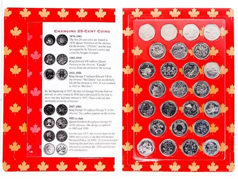 Canadian Coin Collecting Kit Millenium 25 Cent Coins