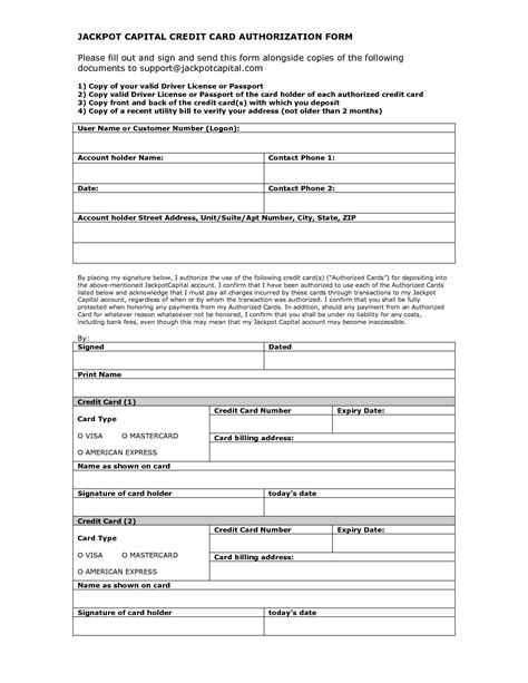 Note that we cannot reply to questions asked via this form. Credit Card Authorization Form Template | Projects to Try ...