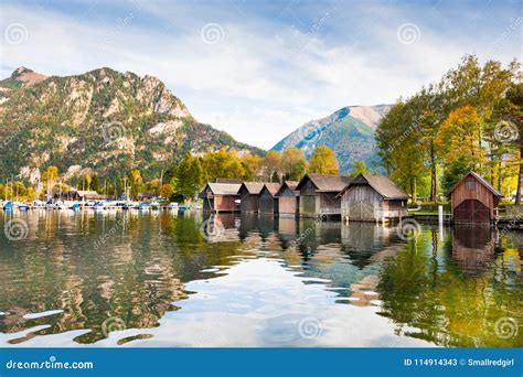 Traunsee Lake In Austrian Alps Stock Image Image Of Calm Colorful