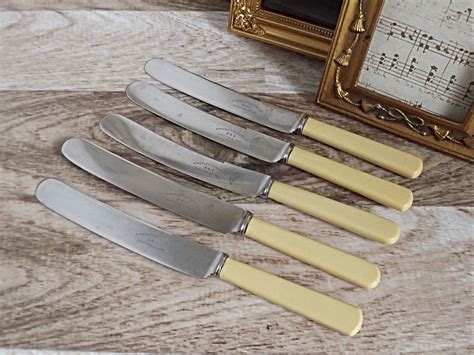Ivorine Faux Bone Handle Dinner Knife Set Of Five Kingsley Cutlery Co