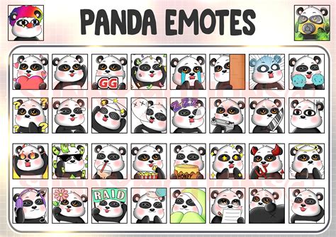 34 Twitch Discord Emotes Cute Panda Bear Kawai Chibi Emoji Etsy Uk
