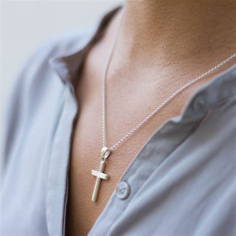 Personalised Silver Cross Necklace By Hersey Silversmiths