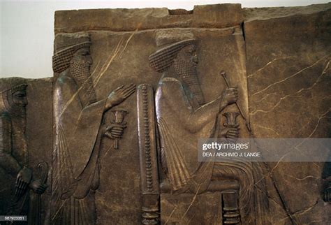 Xerxes And King Darius I On His Throne Ca 515 Bc Relief From The