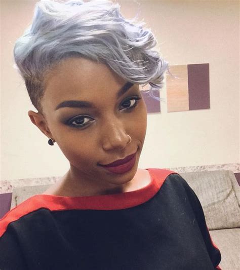 If you love pastel shades, soft pink is so flattering on dark skin tones. 40 African American Short Hairstyles | Short hair styles ...