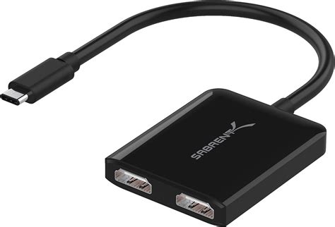 Sabrent Usb Type C Dual Hdmi Adapter Supports Up To Two 4k 30hz