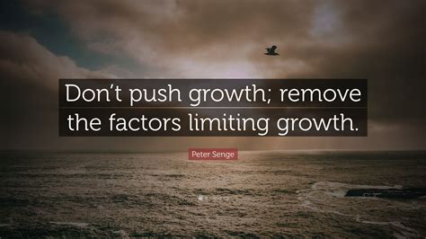 Peter Senge Quote Dont Push Growth Remove The Factors Limiting Growth