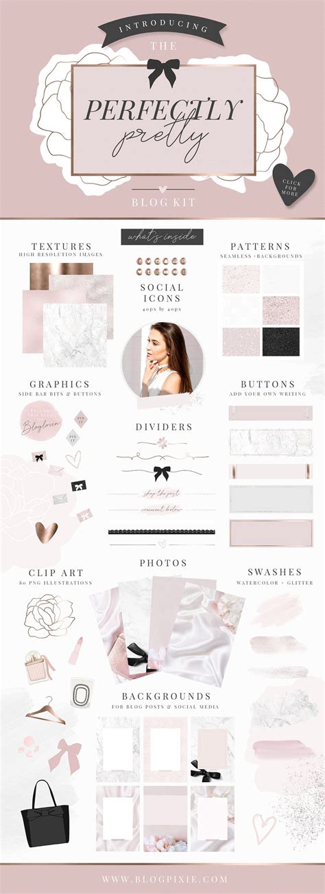 Blog kit - beauty, pink, feminine | Pretty blog design, Beauty blog design, Feminine blog design