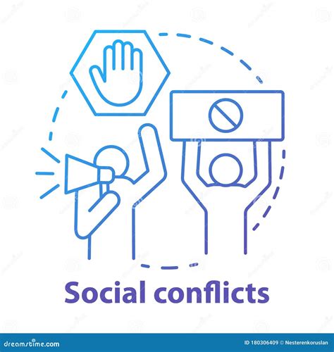 Icono De Concepto De Conflictos Sociales Y Disputas La Violencia De