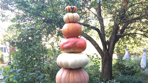 What fell magicks keep these pumpkins from toppling to the ground, no one knows. 🎃 Build a Pumpkin Tower 🎃 - YouTube