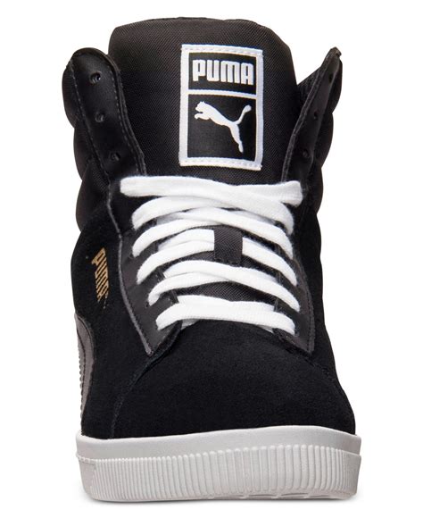 Puma Womens Classic Wedge Casual Sneakers From Finish Line In Black Lyst