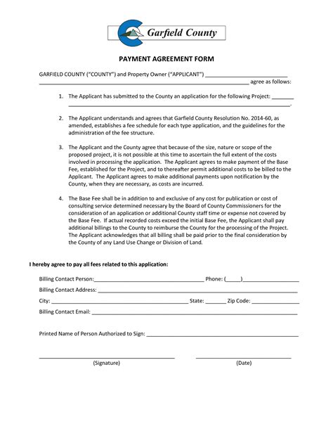 Payment Agreement Template Hq Printable Documents