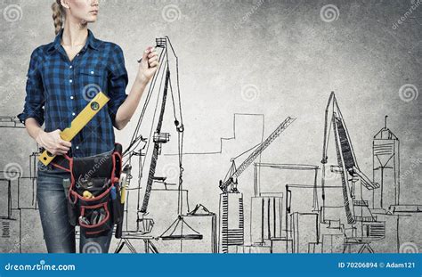 Woman Engineer Sketching Her Ideas Stock Photo Image Of Employee