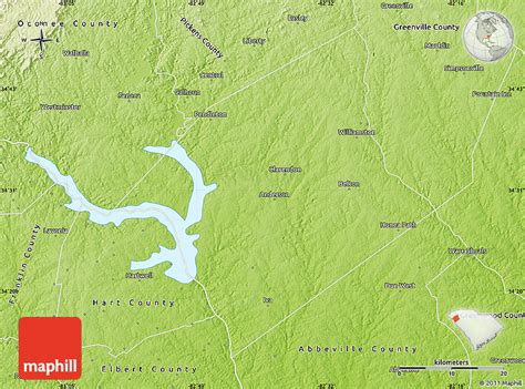 Physical Map Of Anderson County