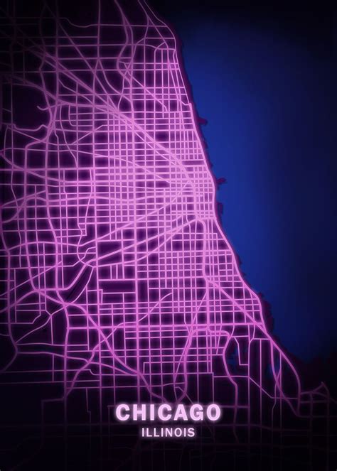Chicago City Map Poster By Vector Heroes Displate