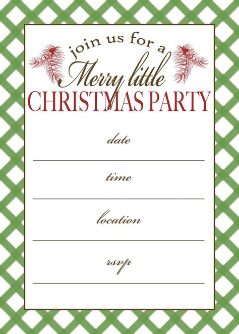 Christmas Invitation Template Printable Free
