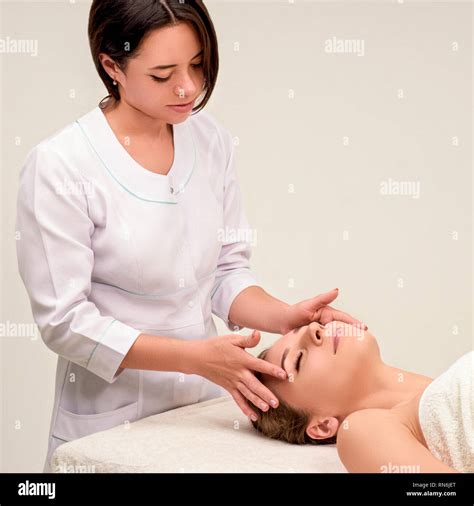 Massage And Face Care Spa Face Massage Woman Hands Treatment Woman Having Massage In The Spa