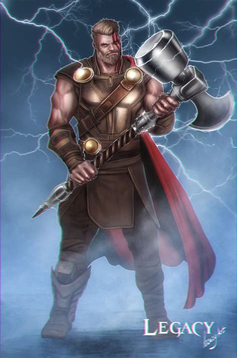 Thor Ragnarok With Ultimate Mjölnir Hammer Legacy 777 On Artstation At