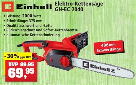 Einhell Elektro Kettensäge Gh Ec 2040 Angebot Bei Thomas Philipps