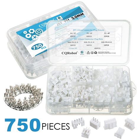 Buy 750 Pieces 2 0mm JST PH JST Connector Kit 2 0mm Pitch Female Pin