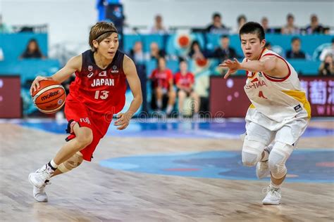 China Basketball Player Li Meng In Action During Basketball Match