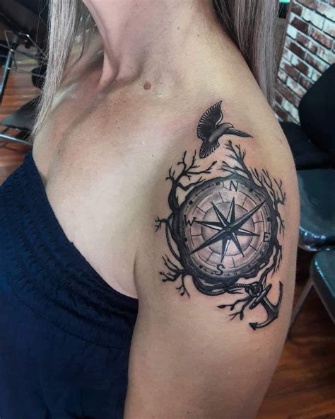 Compass Anchor Bird Tattoo Compass Tattoo Design Tattoos Compass Tattoo