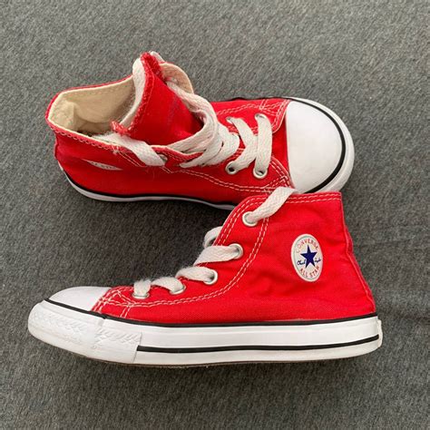 Converse Toddler Size 9 High Tops Red Color Guc Has Signs Of Wear See