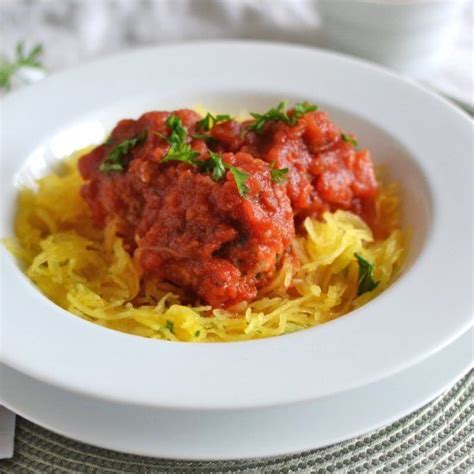 Spaghetti Squash With Turkey Meatballs Gluten Free Dairy Free And