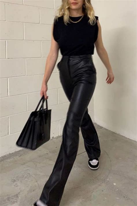 black leather pants trendy outfits edgy trendy outfits winter trendy outfits