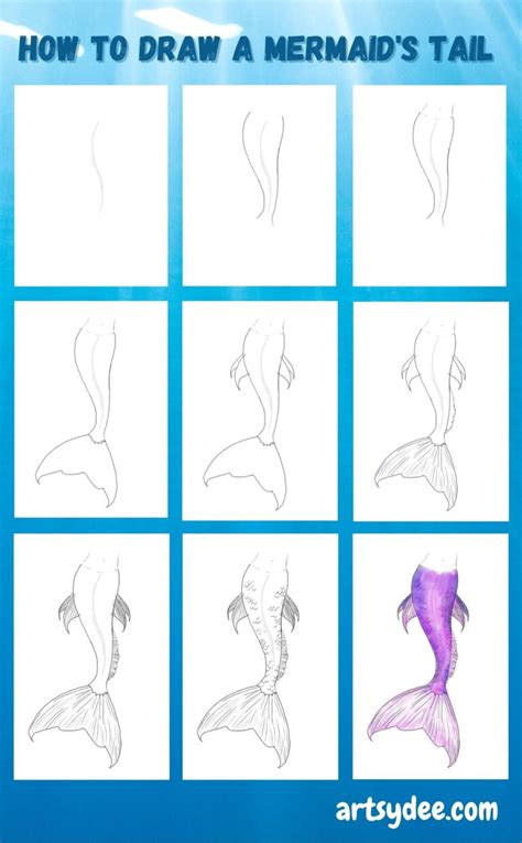 How To Draw A Mermaid Tail In 15 Easy Steps Artsydee Drawing