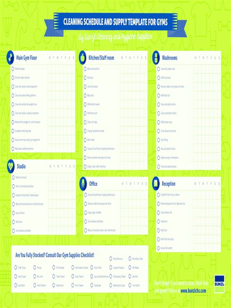 Gym Cleaning Checklist Excel Fill Online Printable Fillable Blank