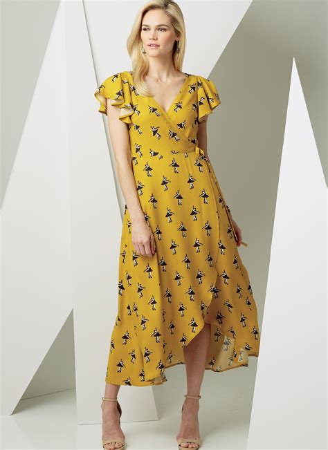 Wrap Dress With Tie Front Pattern V9251 Vogue Summer 2017 Wrap
