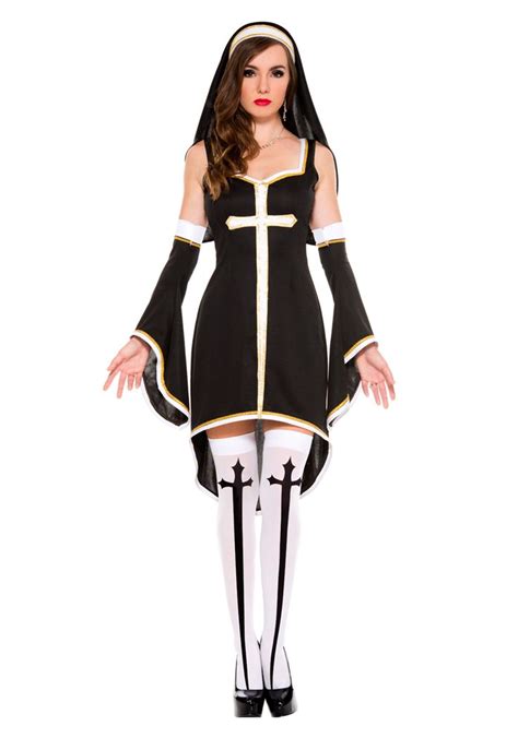 Womens Sinfully Hot Nun Costume Nun Costume Fancy Dresses Party Fancy Dress Costumes