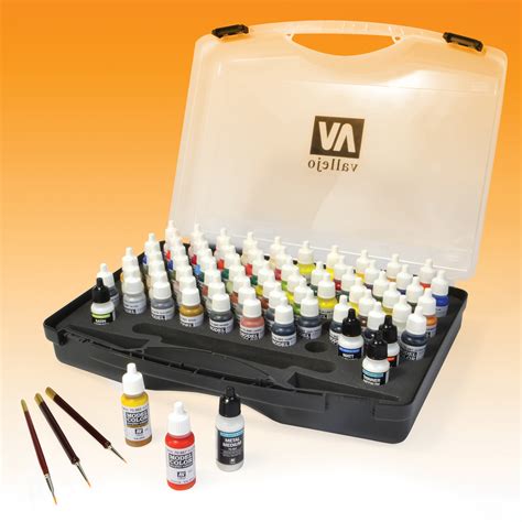 Acrylicos Vallejo Basic Colors Model Color Paint Set With Case And