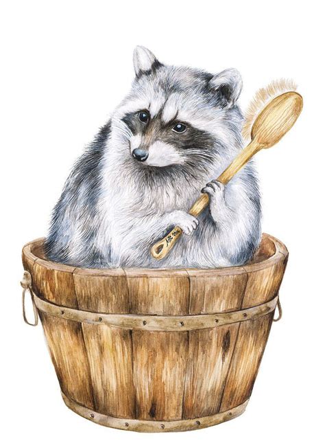 Check Out This Behance Project Watercolor Painting Of A Raccoon