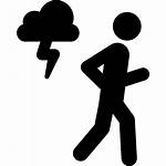 Walking Storm Icons Icon Vector
